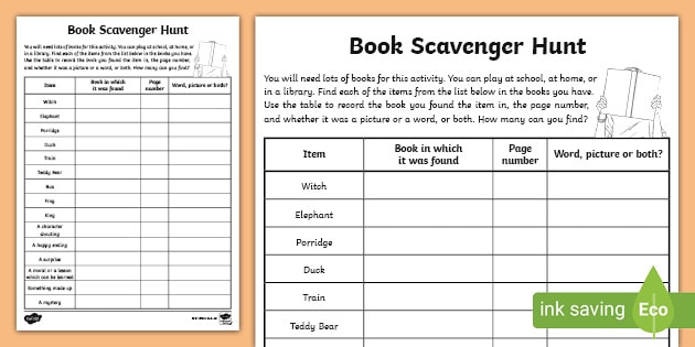 Book Scavenger Hunt (Teacher-Made)