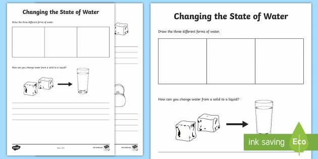 Changing Water Worksheet / Worksheet