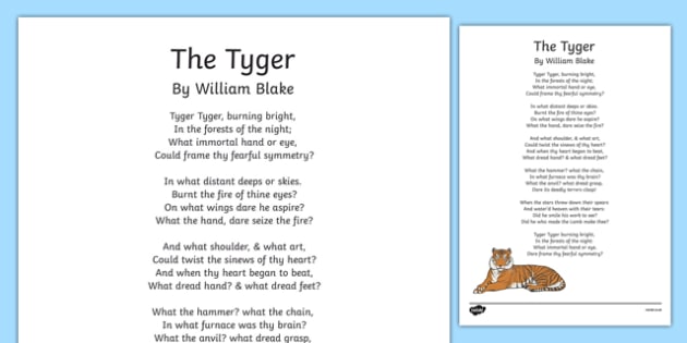the tyger by william blake explanation