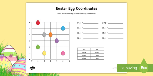 easter coordinate graphing worksheets