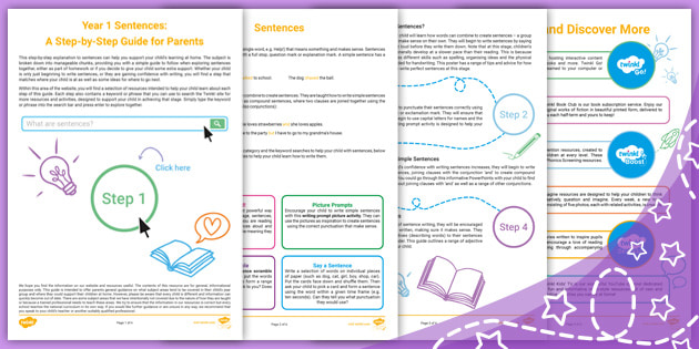 Year 1 Sentences: Parent Guide and Activities Pack