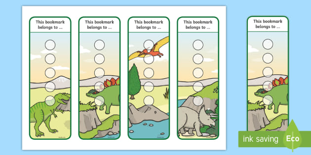 free dinosaur sticker reward bookmarks 15mm