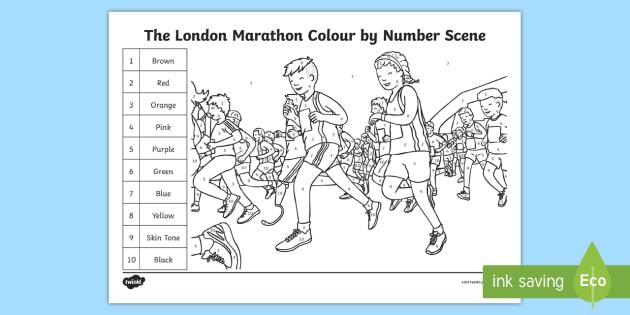 KS1 The London Marathon Colour by Number (teacher made)