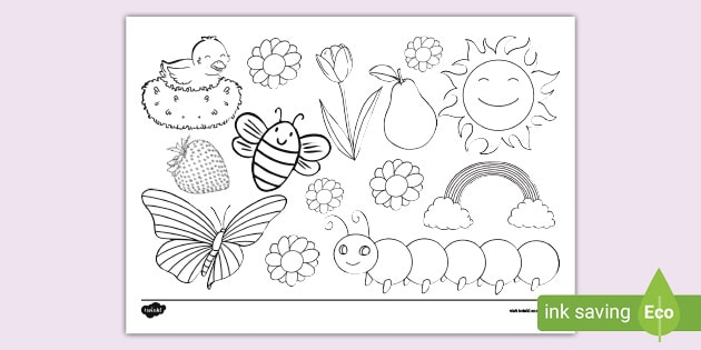 FREE! - Spring Doodles Colouring page - Educational Resources