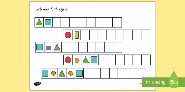 Geometrische Muster Zum Fortsetzen Arbeitsblatt