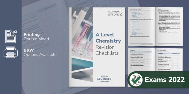 A Level Chemistry AQA Paper 3 Exam Revision Checklist |Beyond