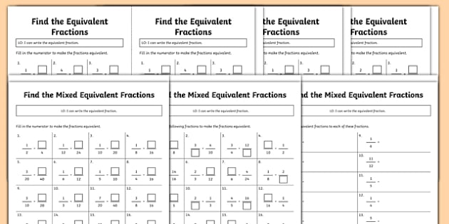 comparing fractions differentiated worksheet pack