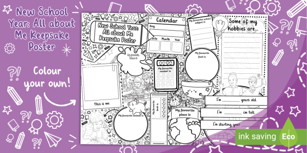 All About Me Back To School Poster Activity Sea Of Knowledge Addition