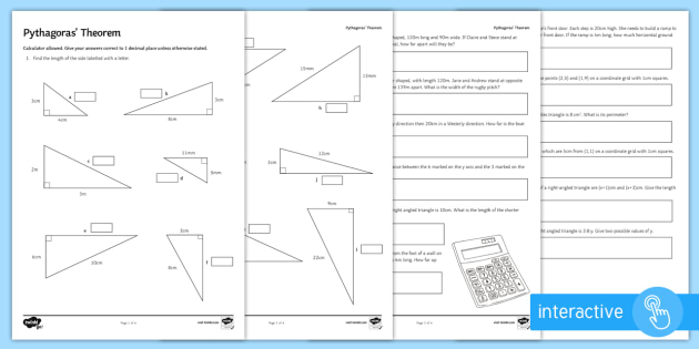 pythagoras theorem problem solving questions