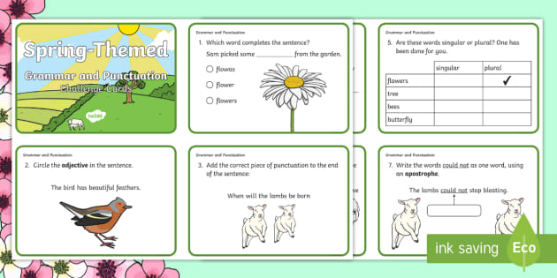 KS1 Grammar and Punctuation Challenge Cards (teacher made)