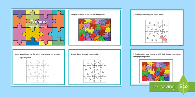 Jigsaw Art Tutorial Step-by-Step Instructions (teacher made)