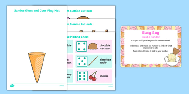 Build A Sundae Busy Bag Prompt Card And Resource Pack 
