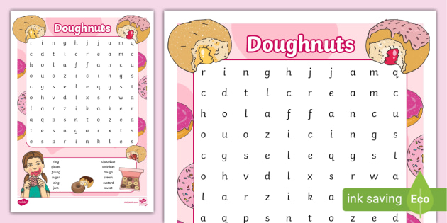 Ks1 Doughnut Word Search Baking Teacher Made Twinkl 8360