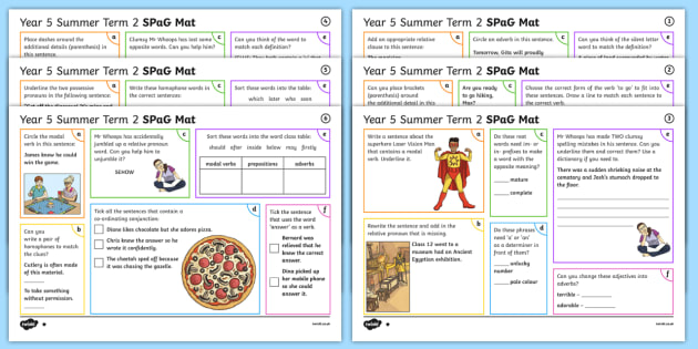 Year 5 Summer Term 2 SPaG Activity Mats teacher Made 