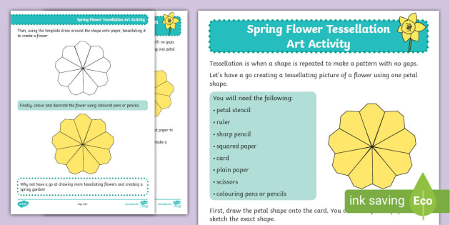 Spring Flower Tessellation Activity | Twinkl (teacher made)