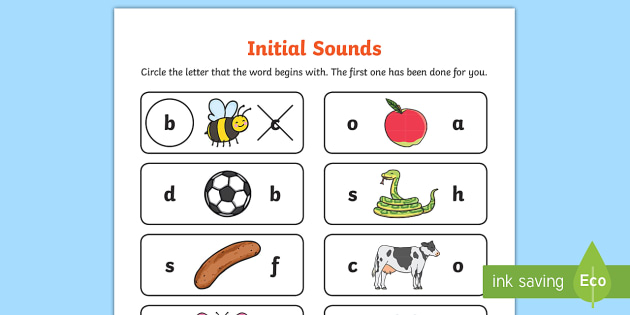 initial sounds illustrated worksheets pre k resource twinkl