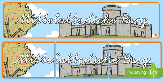 Mittelalterliche Burg Banner Fur Die Klassenraumgestaltung