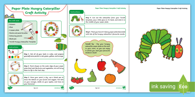 FREE! - Hungry Caterpillar Paper Plate Craft