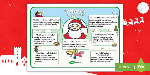 Christmas Words  KS1 Christmas Descriptive Word Mat