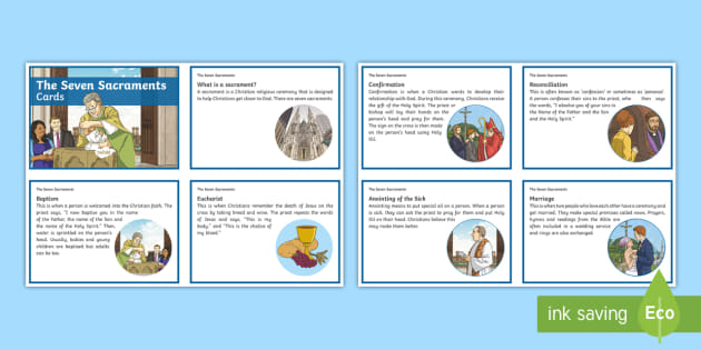 The Seven Sacraments Cards teacher Made 