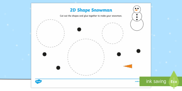 Snowman 2D Shape Cutting Skills Activity (Teacher-Made)