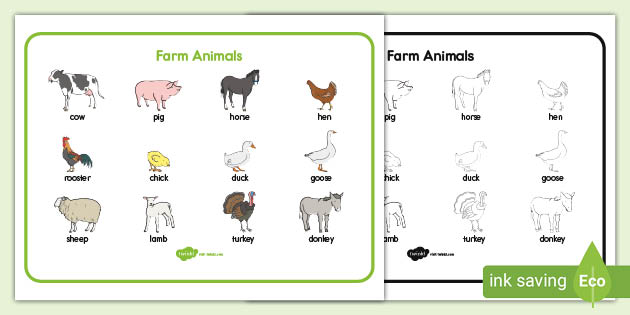 Farm Animals Word Mat - Habitat Resources (teacher made)