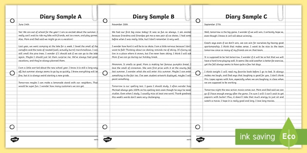 Diary Entry Examples How To Write A Diary Entry Twinkl