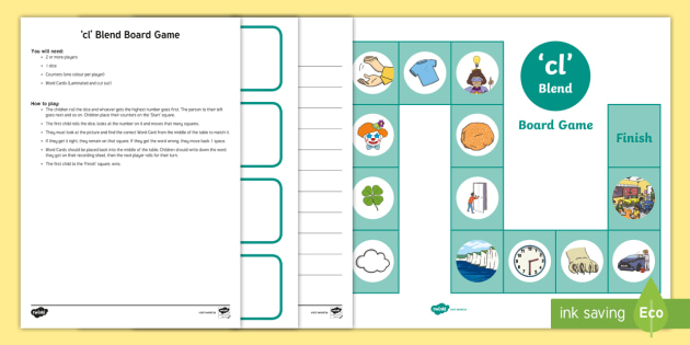 'cl' Blend Board Game (teacher made)