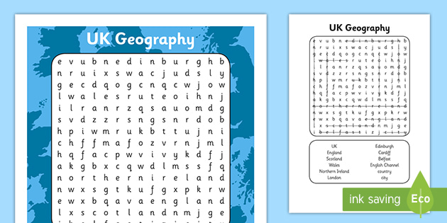 uk geography word search places uk word finder