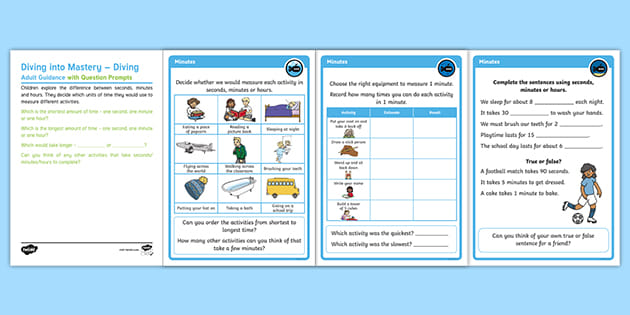 Year 1 Mastery Writing Time Minutes Activity Cards