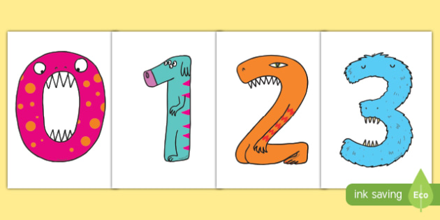 Monster Numbers Display Numbers (teacher made)