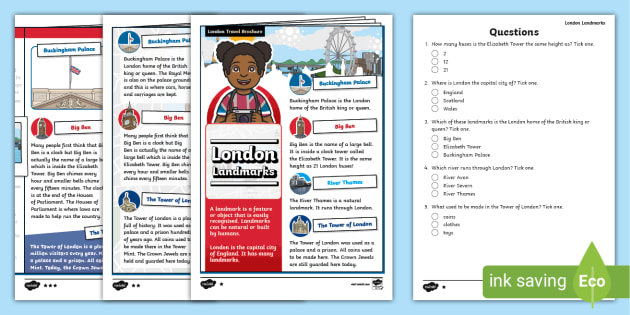 KS1 London Landmarks Differentiated Reading Comprehension