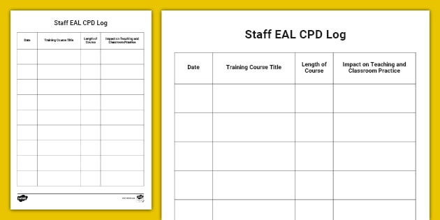 FREE! - Staff EAL CPD Log (Teacher-Made)