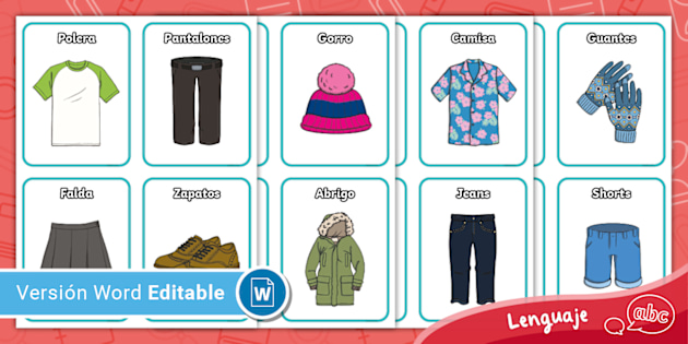 Supermercado Vocabulario Tienda De Ropa En InglÃ©s Tarjetas