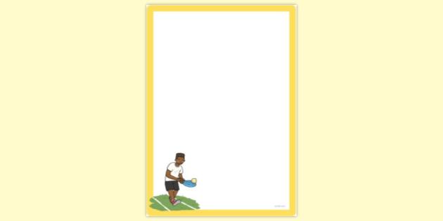 Simple Blank Bat and Ball Race Page Border | Page Borders