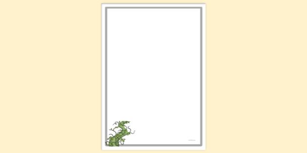 FREE! - Simple Blank Beanstalk Page Border | Page Borders | Twinkl