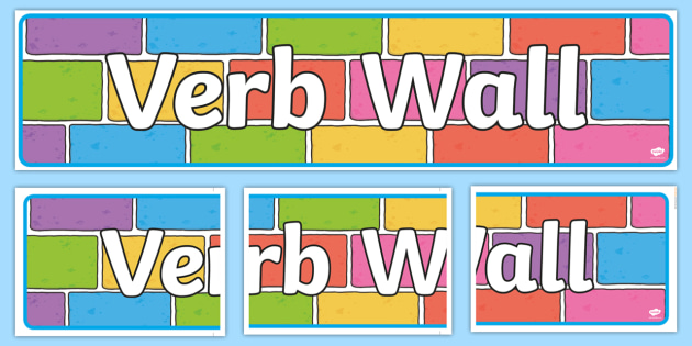 Verb Wall Display Banner Word Wall Display Banner Colour Bricks