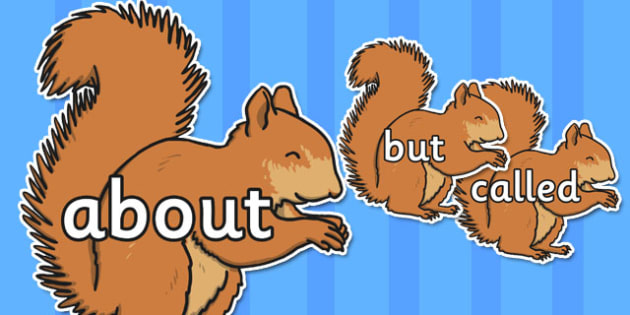 100 High Frequency Words on Red Squirrels