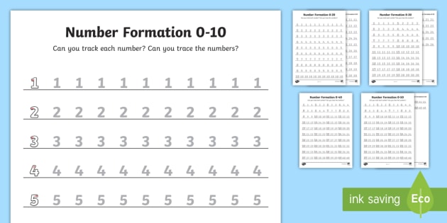 Number Formation Differentiated Worksheet / Worksheets