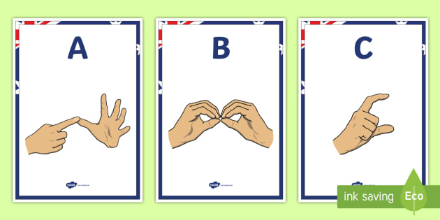 Auslan Fingerspelling Poster Pack Language Resources