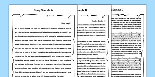 Diary Entry Example KS2 - WAGOLL, features, checklist 