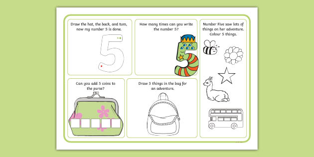 The Adventures Of Number Five Activity Mat