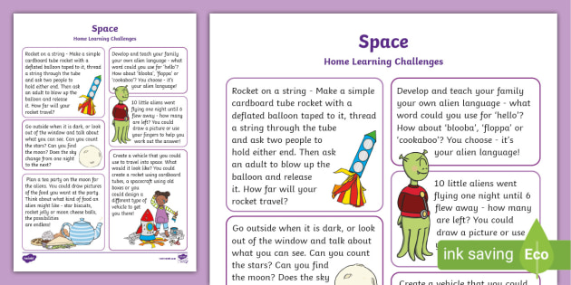 All About Me Home Learning Challenge Sheet Reception Fs2