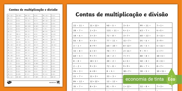 Atividades de Multiplicação e Divisão – 5º Ano para Imprimir