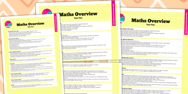 2014 National Curriculum Year 2 Maths Overview