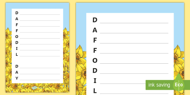 * NEW * Daffodil Day Acrostic Poem - poetry, cancer, sympathy, charity