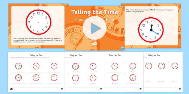 Telling the Time Minutes Past the Hour Differentiated Lesson Teaching Pack