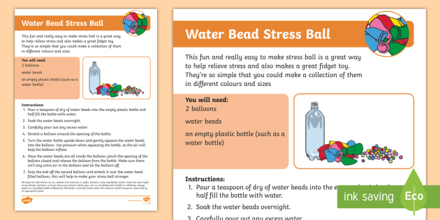 water beads stress ball