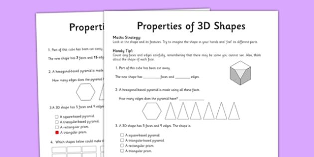 year 5 properties of shapes worksheet worksheet