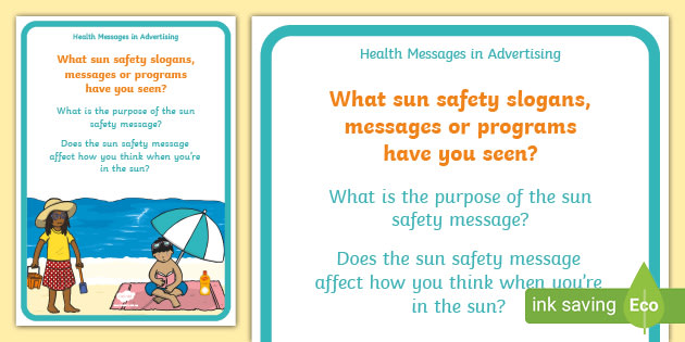 Sun Safety Messages in Advertising | Primary Poster Resource